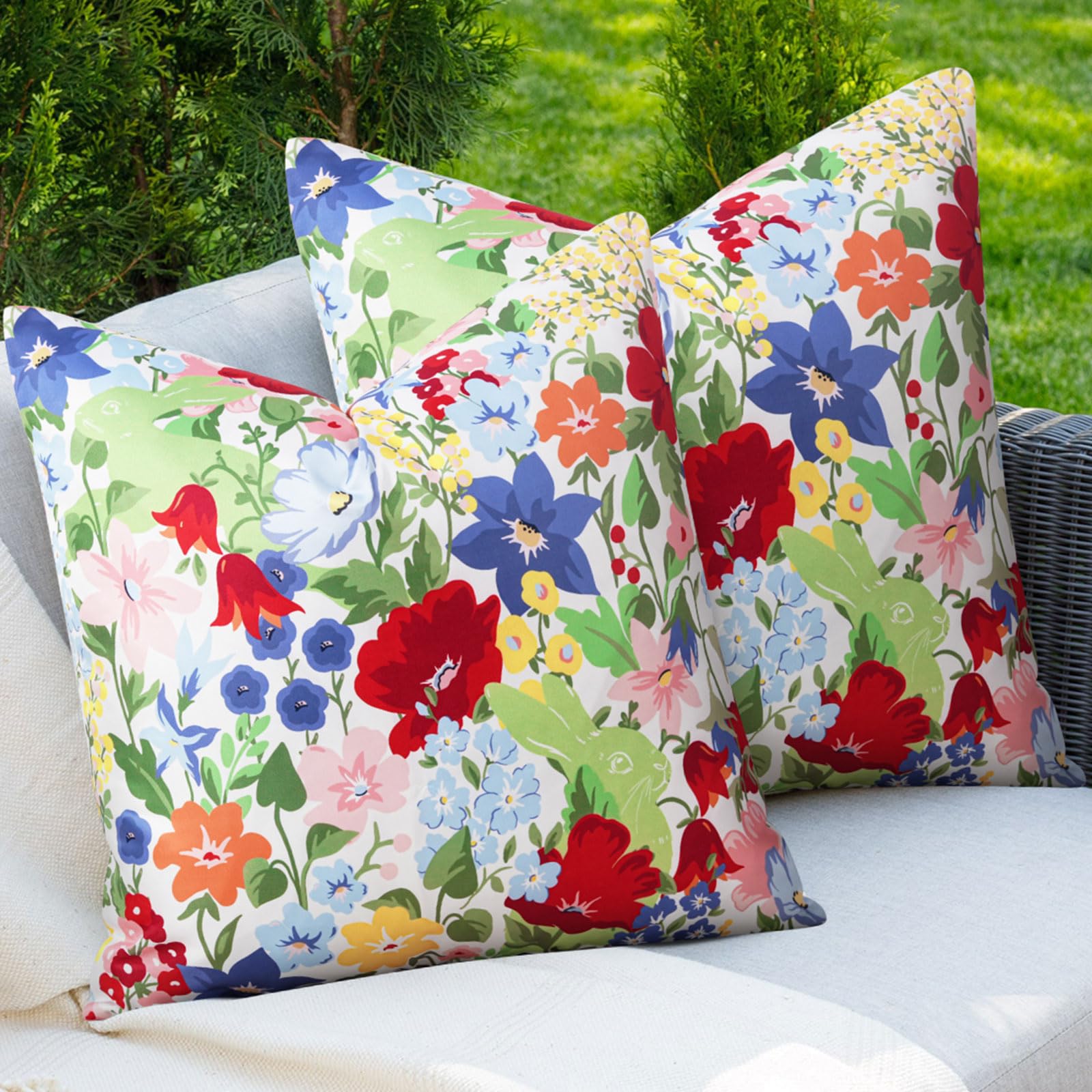 Adabana spring floral pillow cover 18x18 for outdoor patio decor