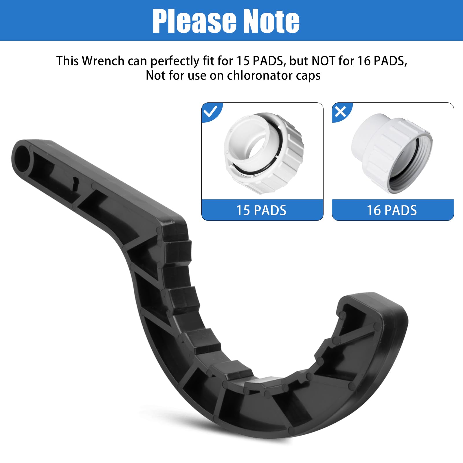 Adabuing ABS-material pool wrench offers durable, scratch-resistant performance in tight spaces.