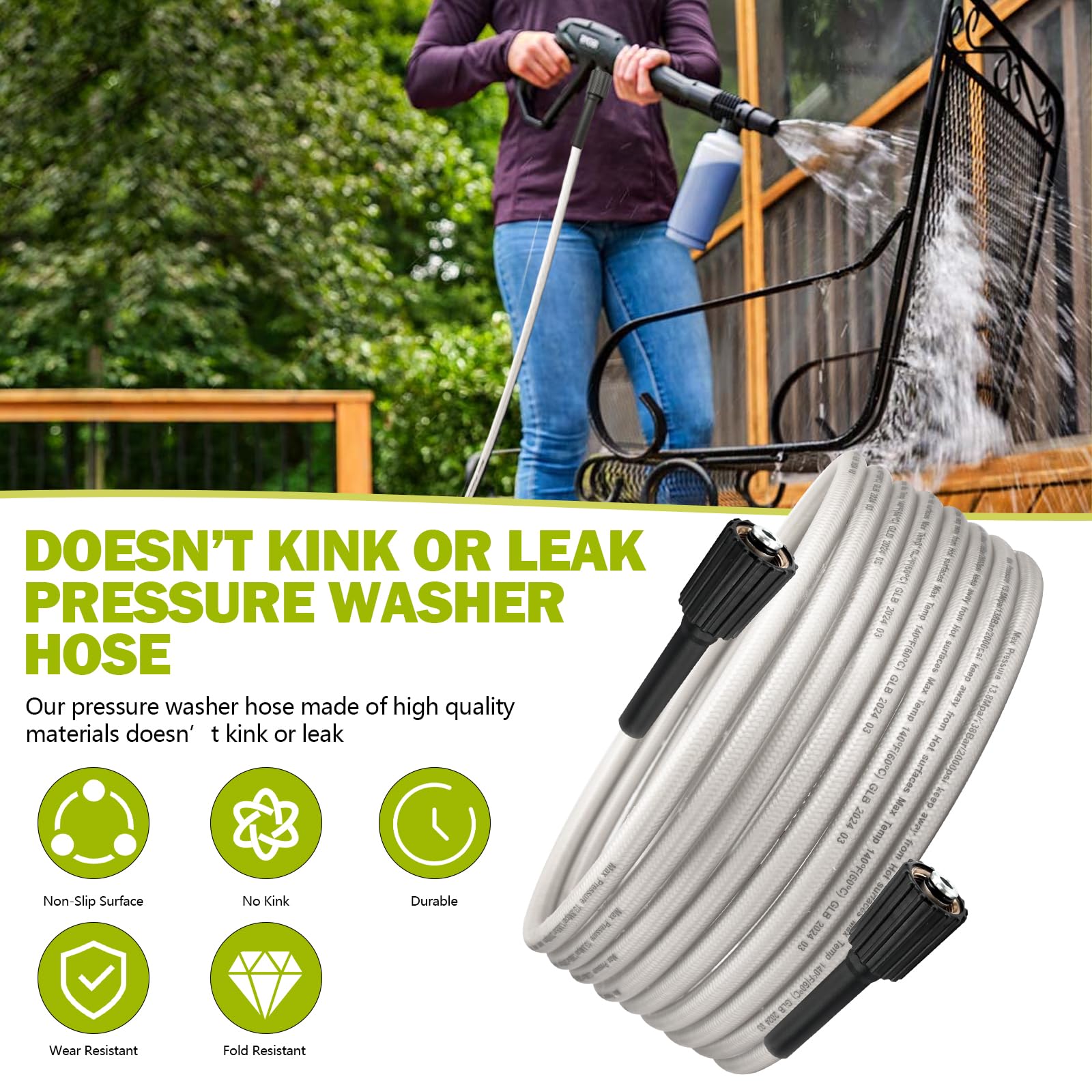 Adabuing brass connector hose delivers durable, leak-resistant performance with Ryobi machines.