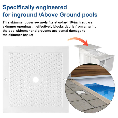 Adabuing inground pool skimmer lid for standard openings