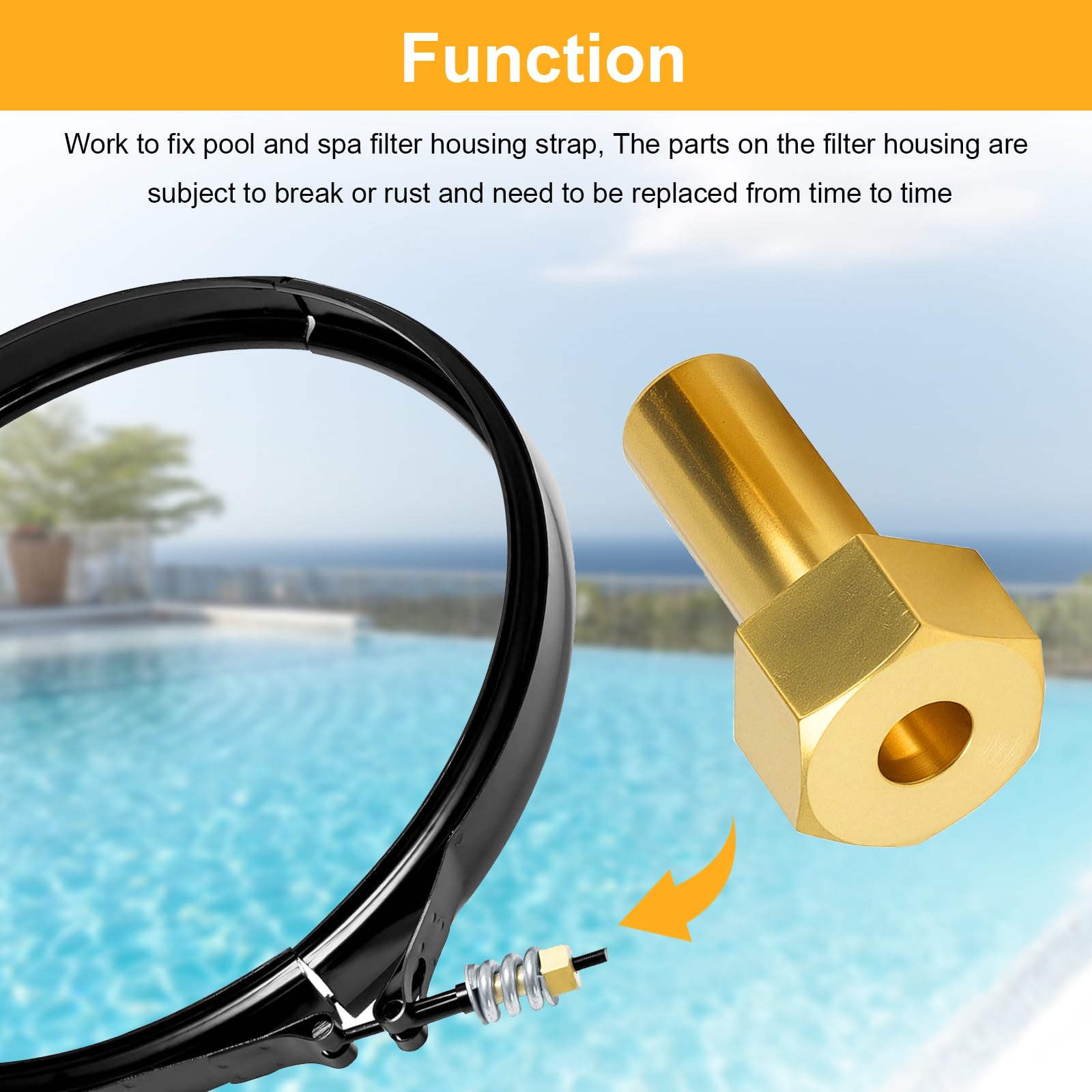 Adabuing leak-proof thread seal nut ensures airtight connections for pool filters.