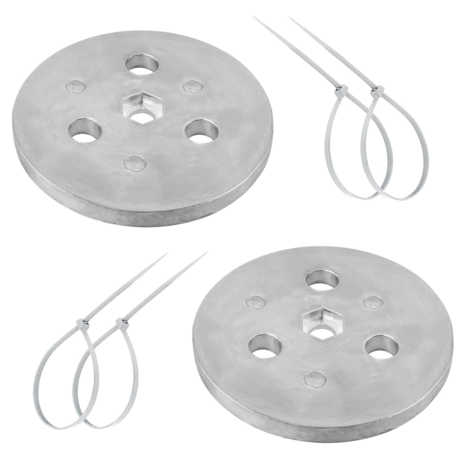 Adabuing pool-skimmer zinc-anode-weight-plate in basket, showing corrosion protection concept.