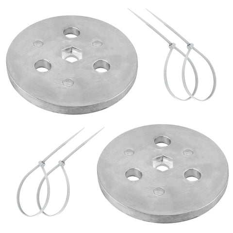 Adabuing pool-skimmer zinc-anode-weight-plate in basket, showing corrosion protection concept.
