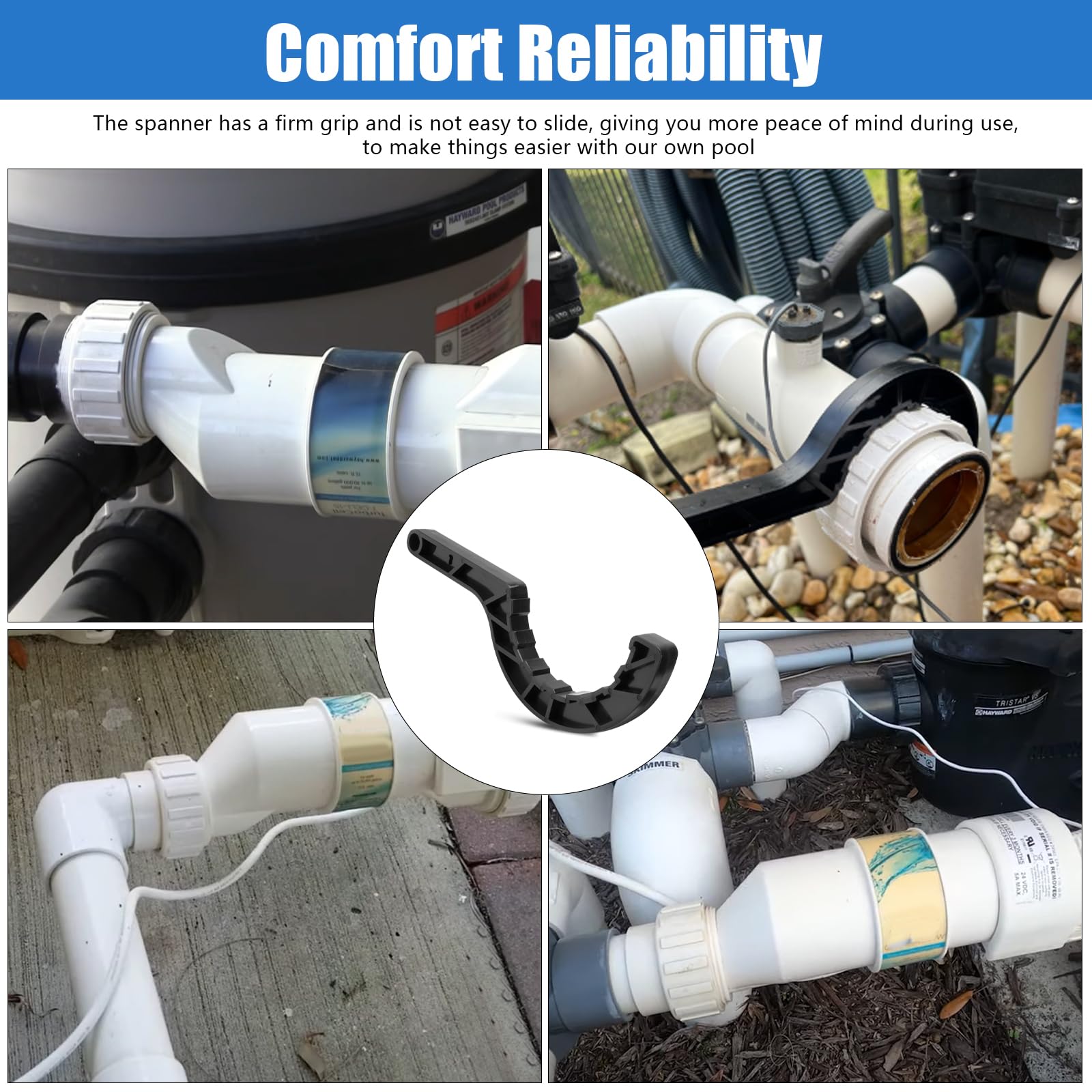Adabuing portable tool enables quick adjustments at hard-to-reach chlorinator locations.