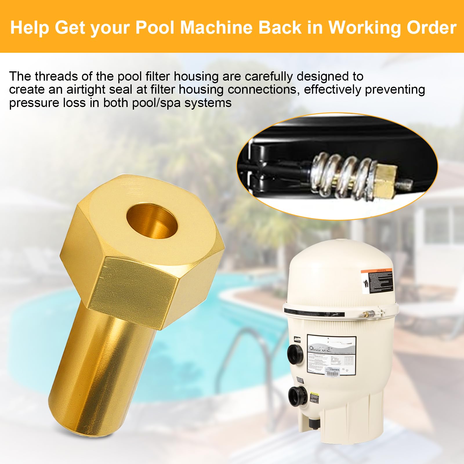 Adabuing Quad DE filter nut kit — complete replacement parts for smooth operation.