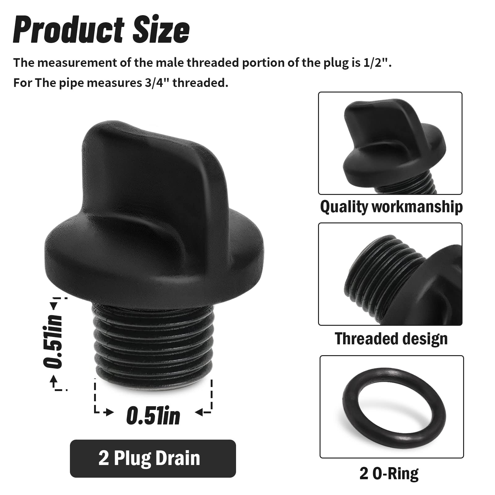 Adabuing R0446000 2-pack includes plugs and O-rings for replacements.