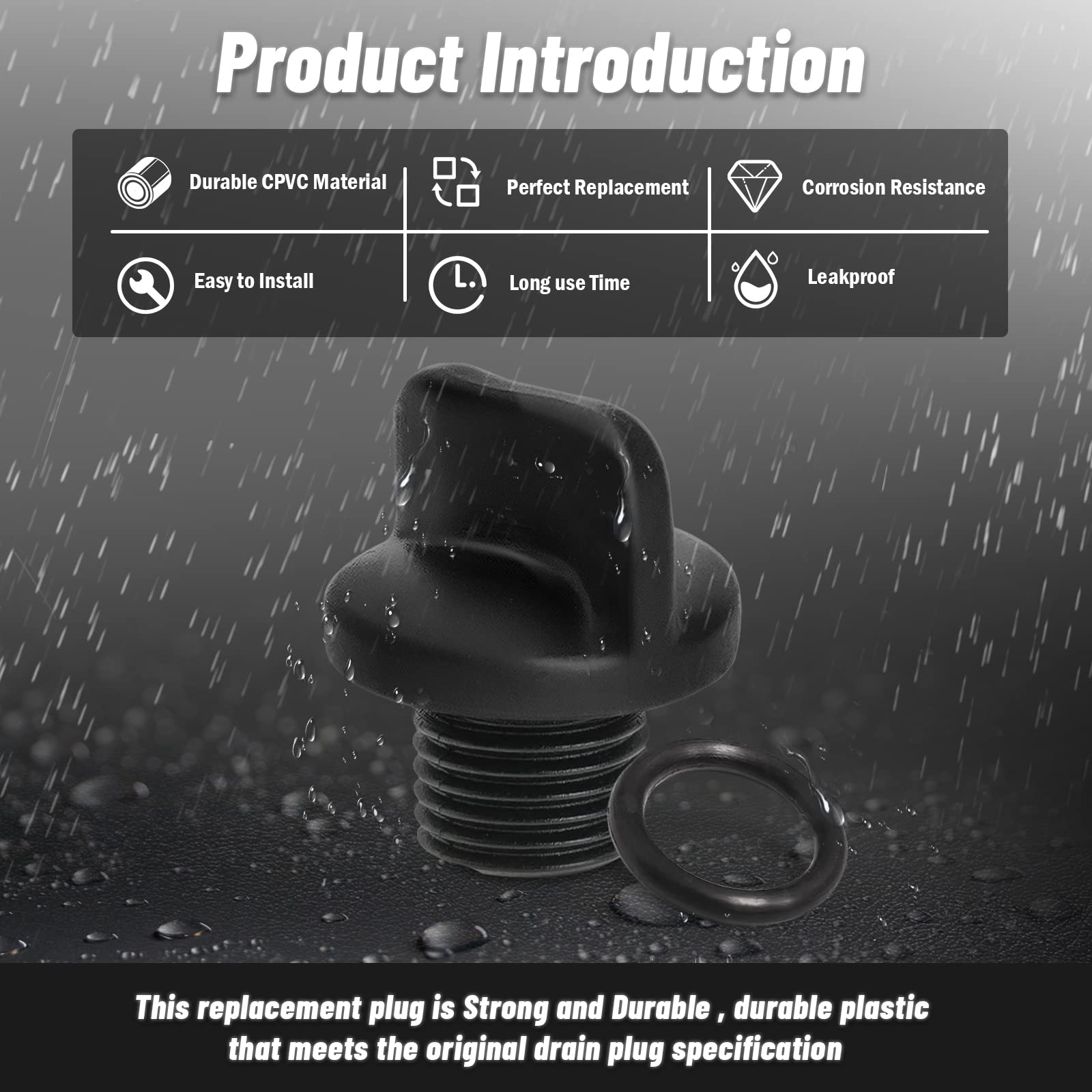 Adabuing R0446000 easy-grip knobs simplify turning the drain plug.