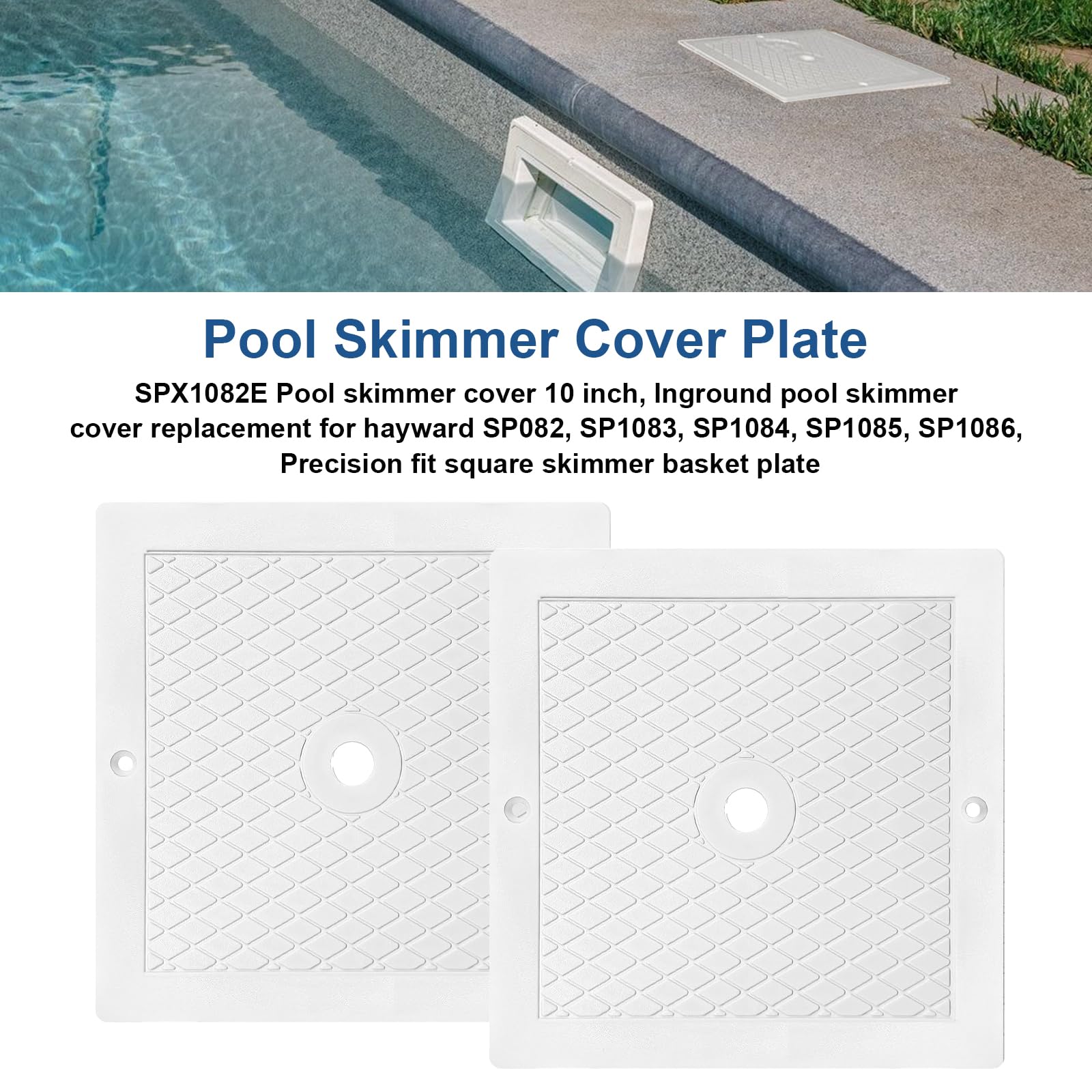 Adabuing square skimmer cover white 10in improves deck appearance