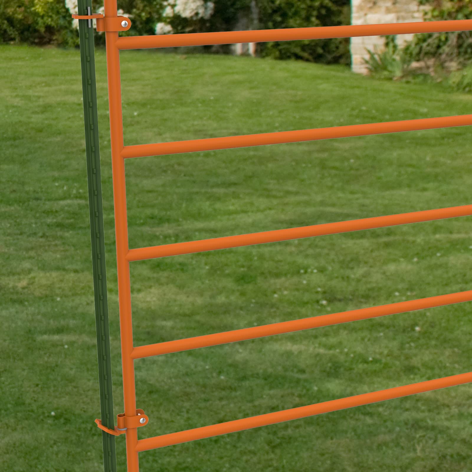 Adamoss farm gate hinge enables wide 200-degree swing on garden posts