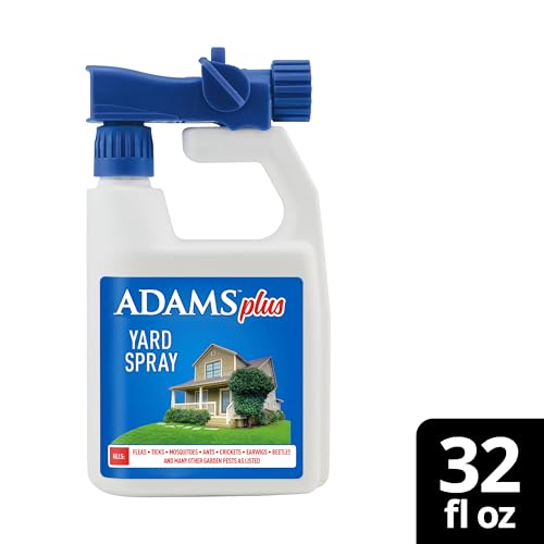 ADAMS Plus Yard Spray bottle and hose-end nozzle ready for spraying