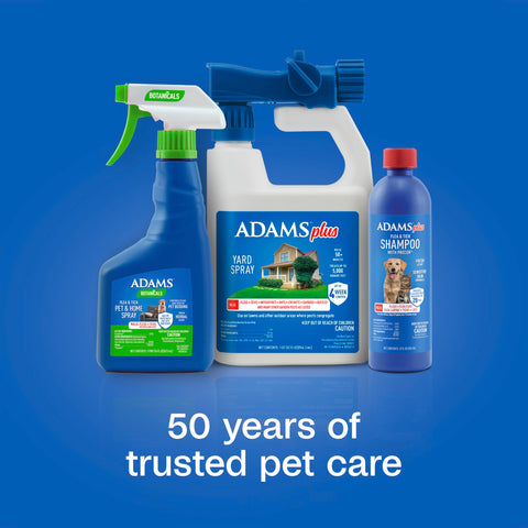 ADAMS Plus Yard Spray targeting fleas and ticks in a yard setting
