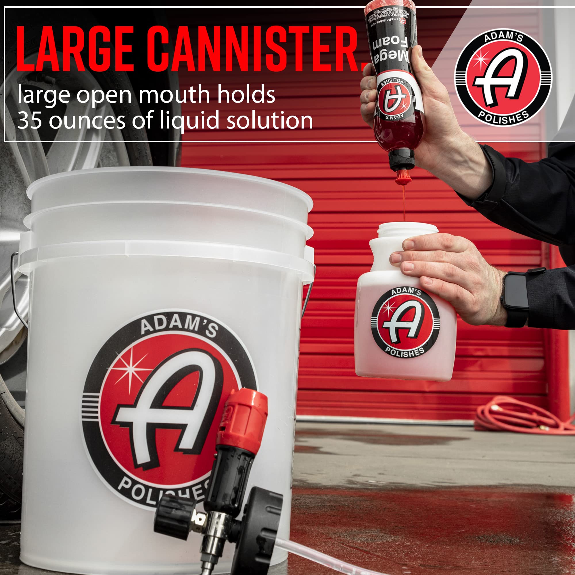Adam's Polishes foam cannon assembly and use-friendly design speeds car washes.