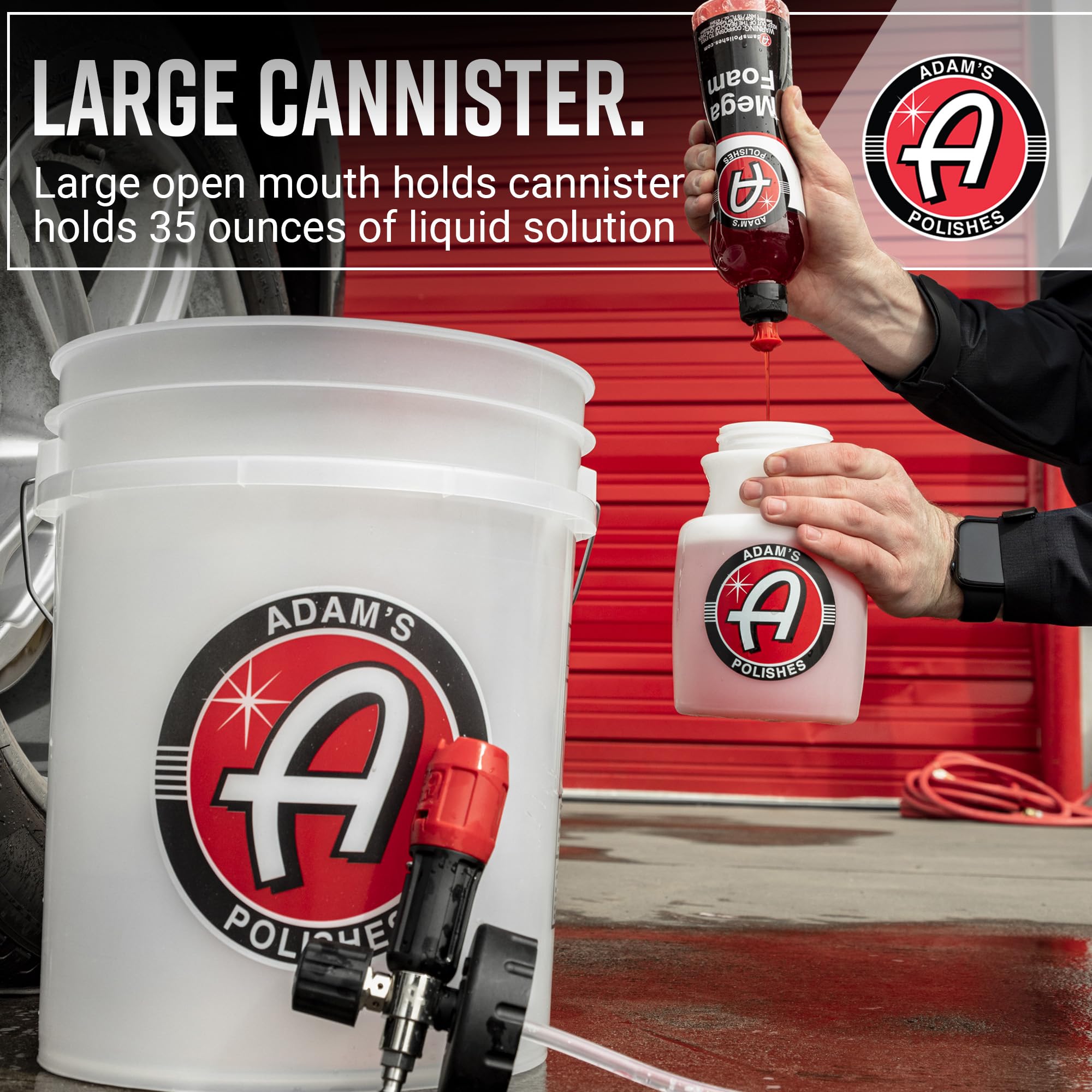 Adam's Polishes foam clings to the car surface for easy dirt lifting.