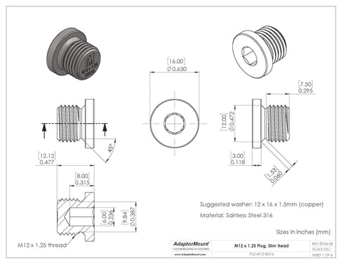 AdaptorMount laser-engraved bottom aids quick identification on threaded fittings.