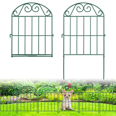 ADAVIN 10-panel arched garden fence protects borders with decorative arch