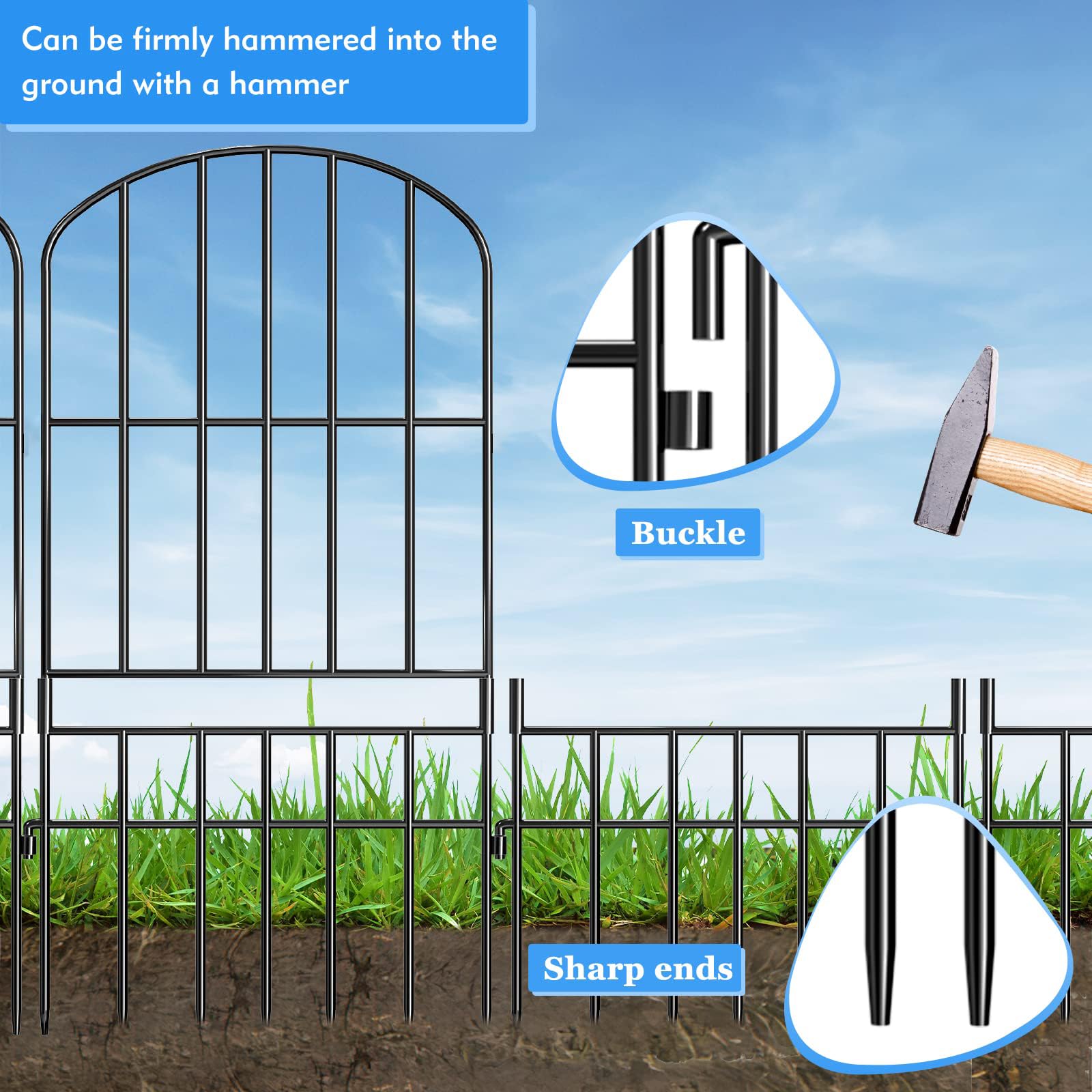 Adavin 15-foot fence kit helps create secure yard boundaries.