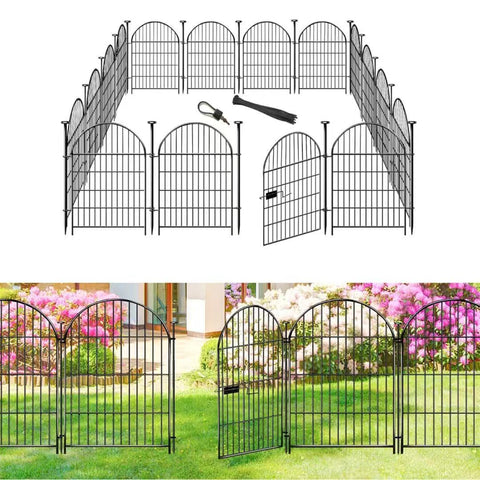 ADAVIN garden fence arch 40in front view enhances pet boundary with style