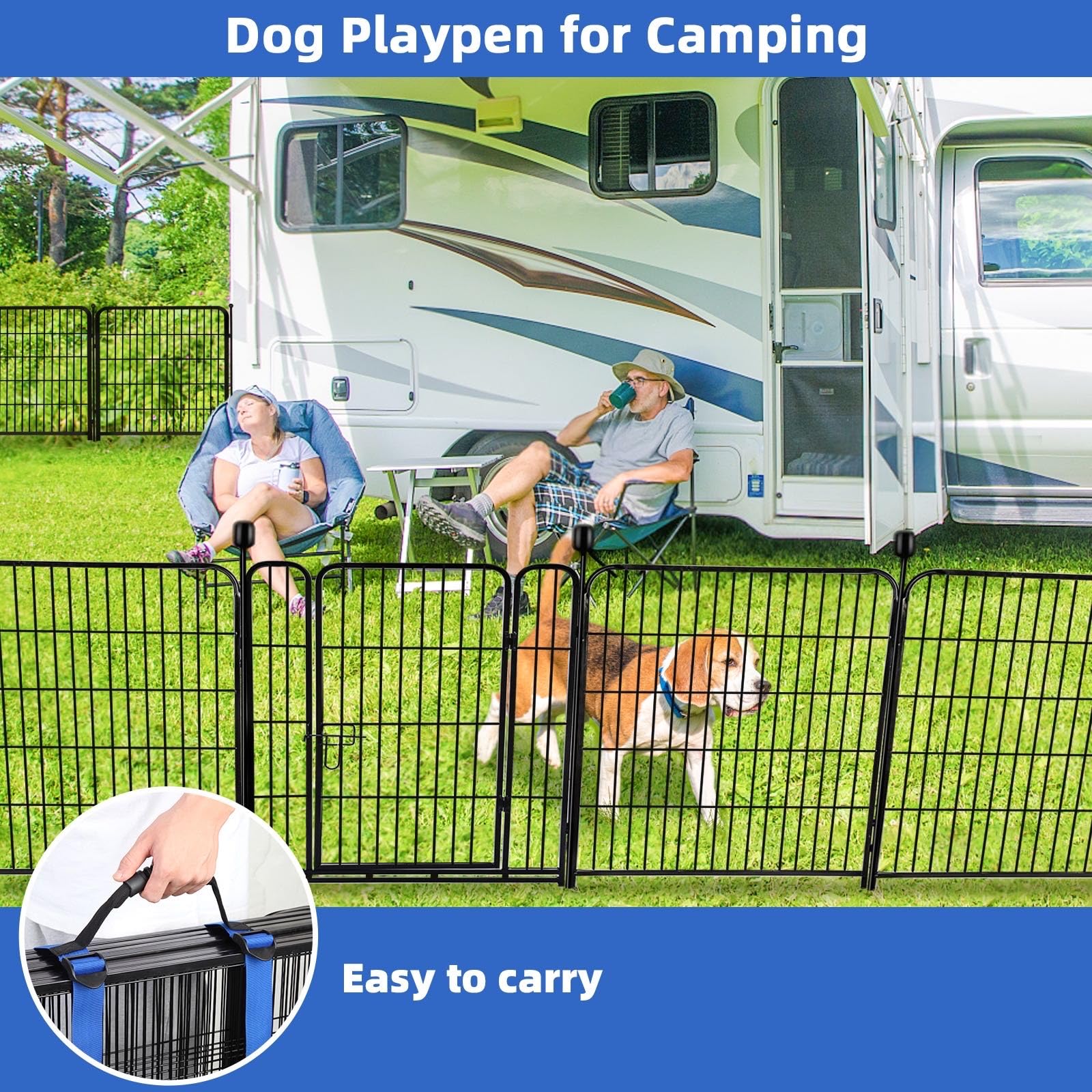 ADAVIN carrying straps accompany portable fencing for camping