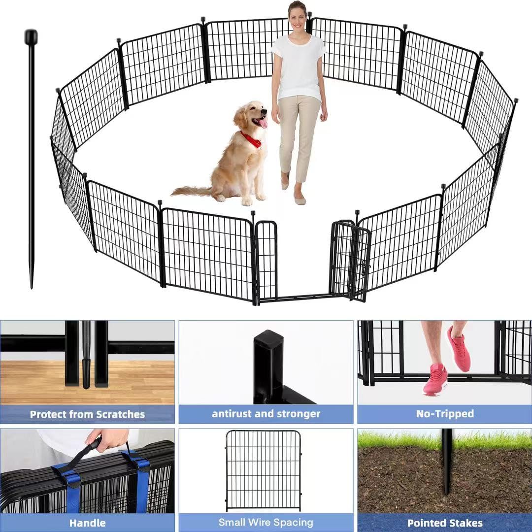 ADAVIN metal fence gate entry close-up for easy pet access