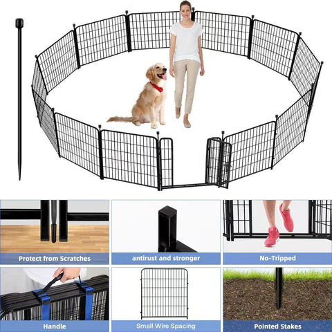 ADAVIN metal fence gate entry close-up for easy pet access
