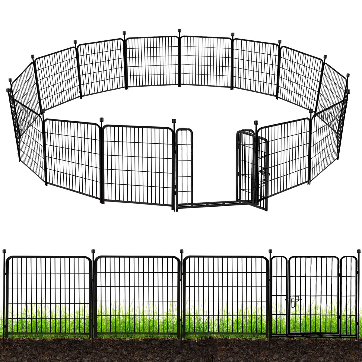 ADAVIN garden fence panel assembly shows quick setup for yards
