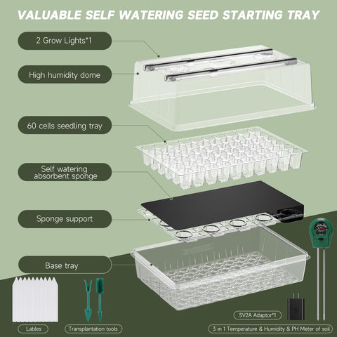 Adawook clear-base seedling tray lets you monitor moisture