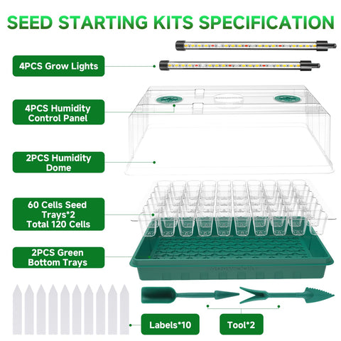 Adawook durable seed tray with adjustable humidity dome supports controlled germination.