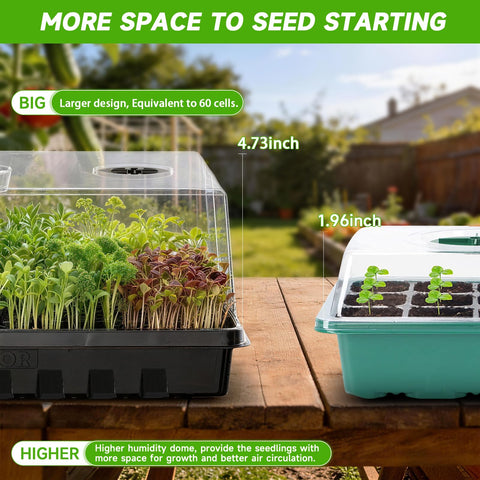 Adawook humidity dome 4.73in promoting consistent moisture for better germination.