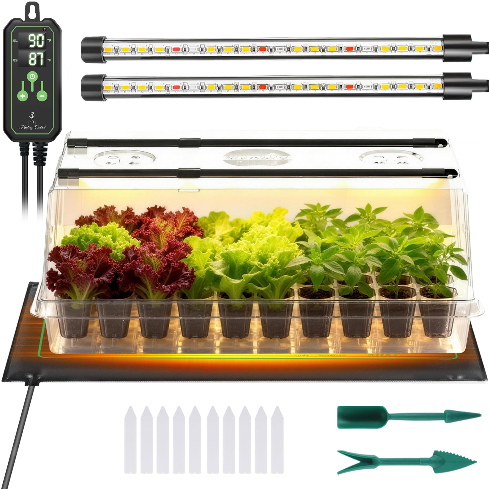 Adawook seed starter tray with grow light for faster indoor germination
