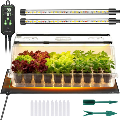Adawook seed starter tray with grow light for faster indoor germination