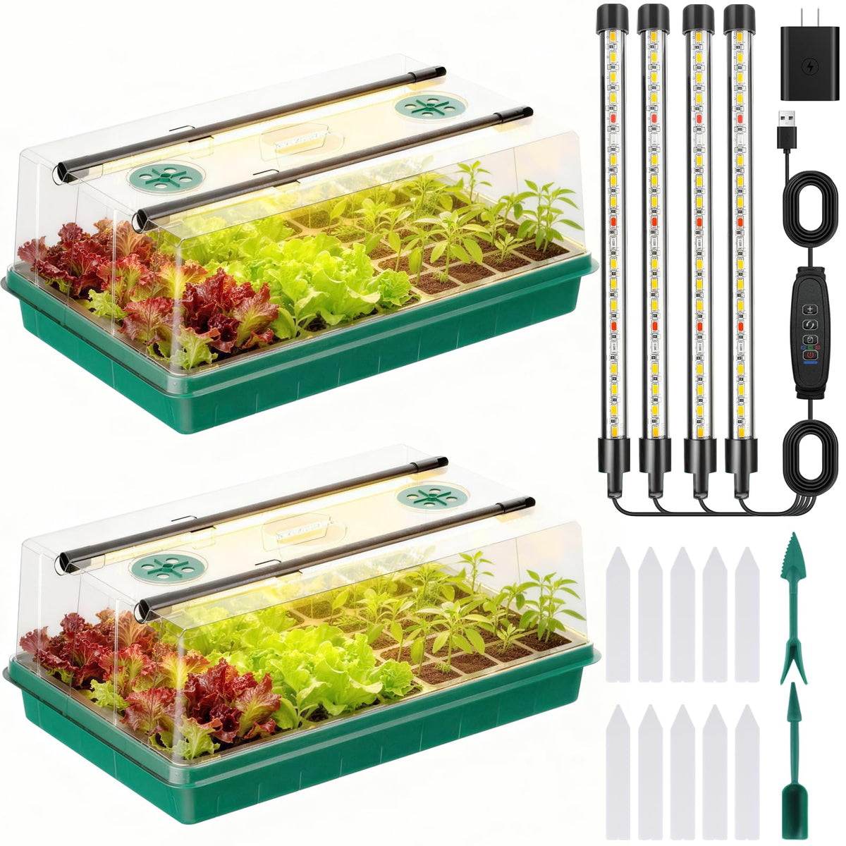 Adawook seed starter tray with 120-cell layout for organized germination.