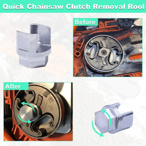 Adefol tool attached to an impact driver for rapid clutch removal.