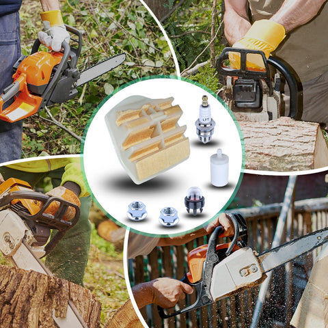 Adefol 6-in-1 tune-up kit box for comprehensive chainsaw care and replacement parts.