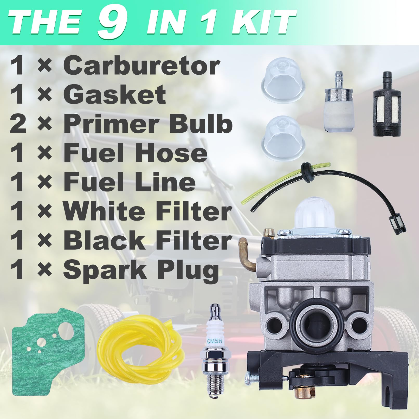 Adefol primer bulb for Honda GX35 carb kit enables easy starting and priming.