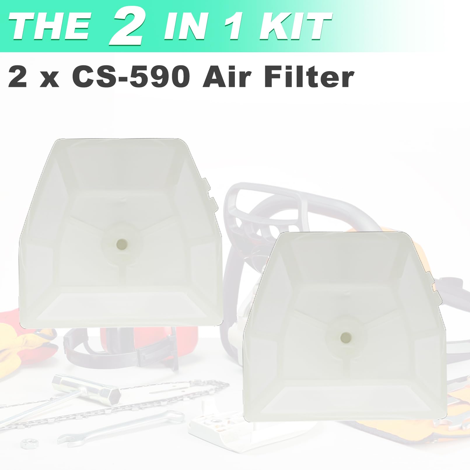 Adefol CS590 air filter label detail shows durability and seal integrity.