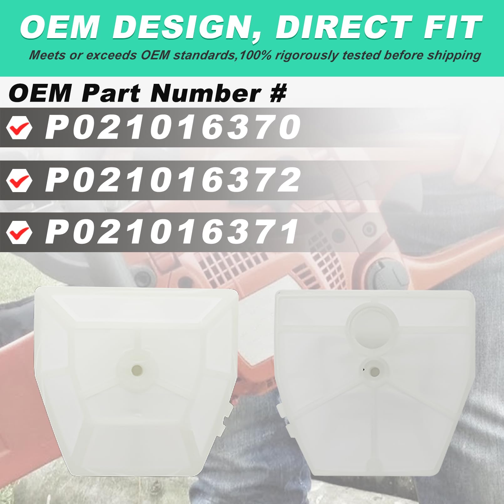 Adefol CS590 air filter in packaging emphasizes reliable replacement parts.