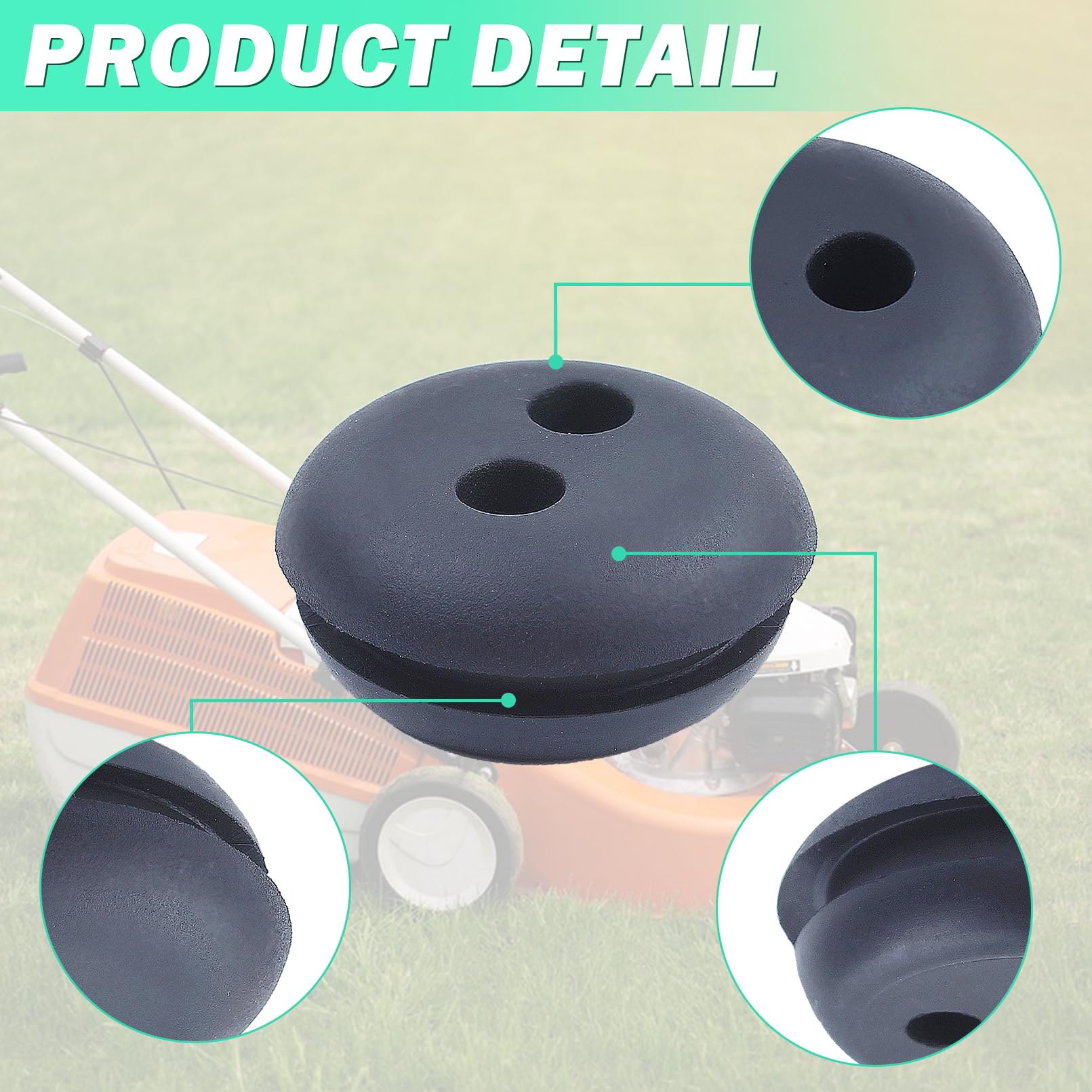 Rugged rubber construction for long-lasting weed eater use.