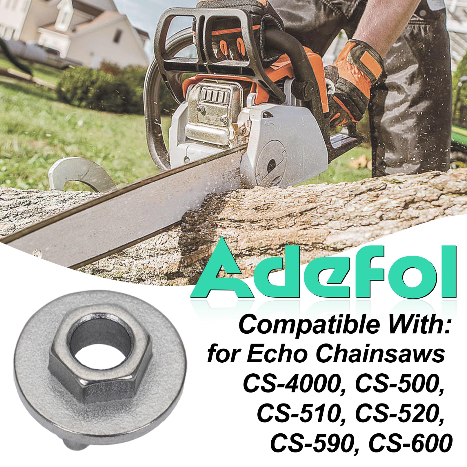 Adefol Echo CS-400 clutch removal tool shown at work on a bench