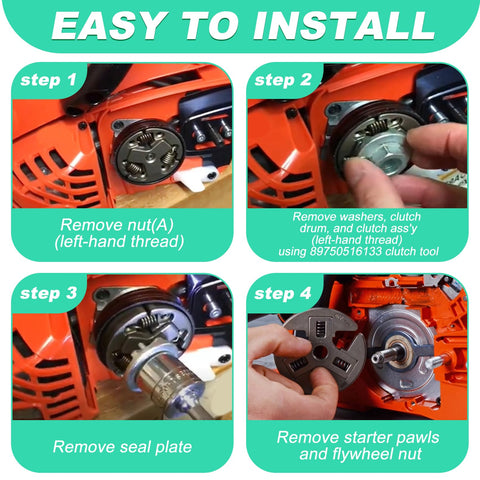 Adefol Echo CS-440 clutch removal tool in use for fast service