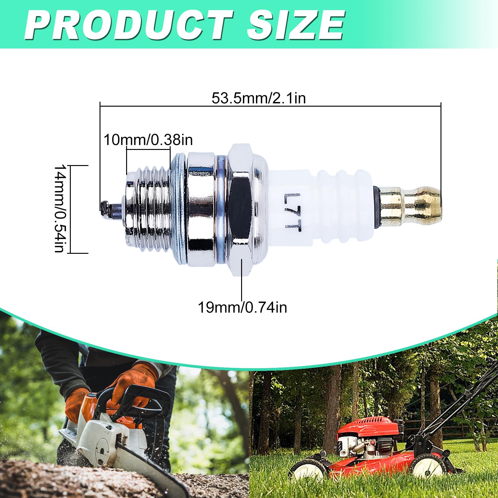 Adefol L7T spark plug with corrosion-resistant plating indicating long-lasting performance.