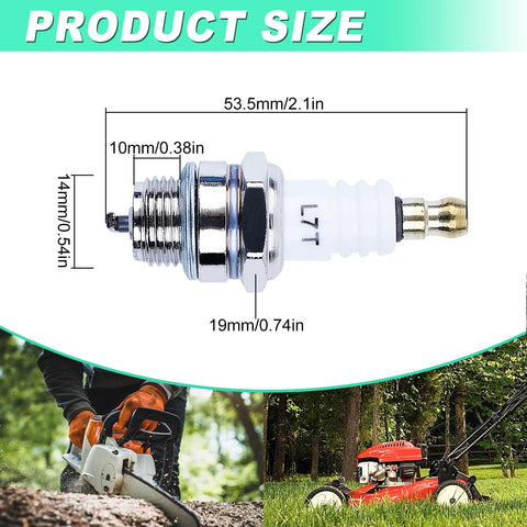 Adefol L7T spark plug with corrosion-resistant plating indicating long-lasting performance.