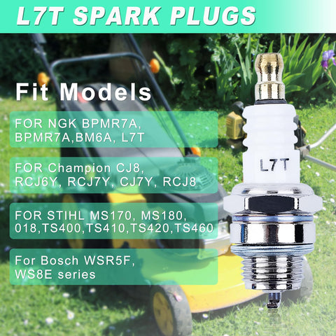 Adefol L7T spark plug metal-core close-up showing copper core for heat transfer.