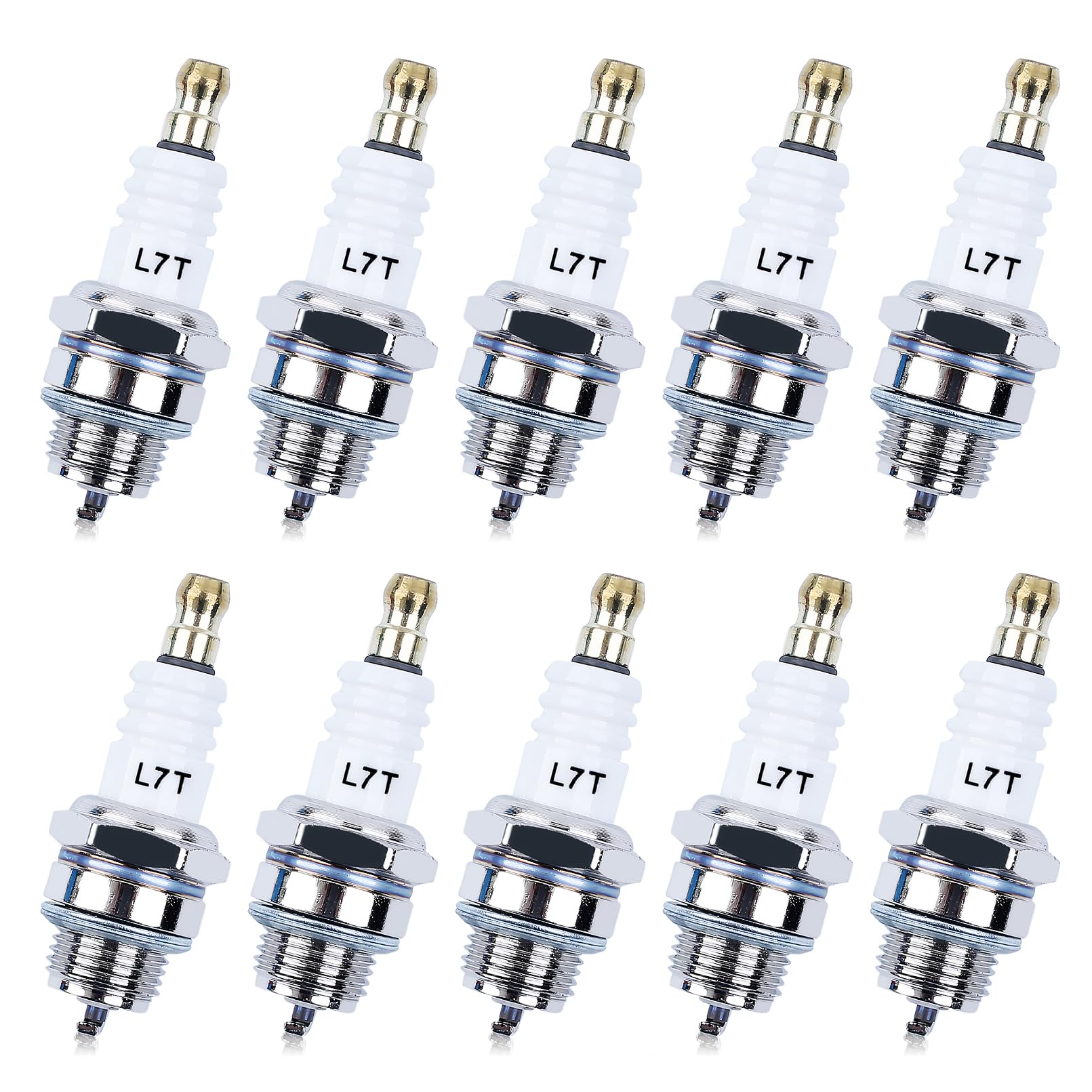 Adefol L7T spark plug packaging highlights broad compatibility for two-stroke engines.