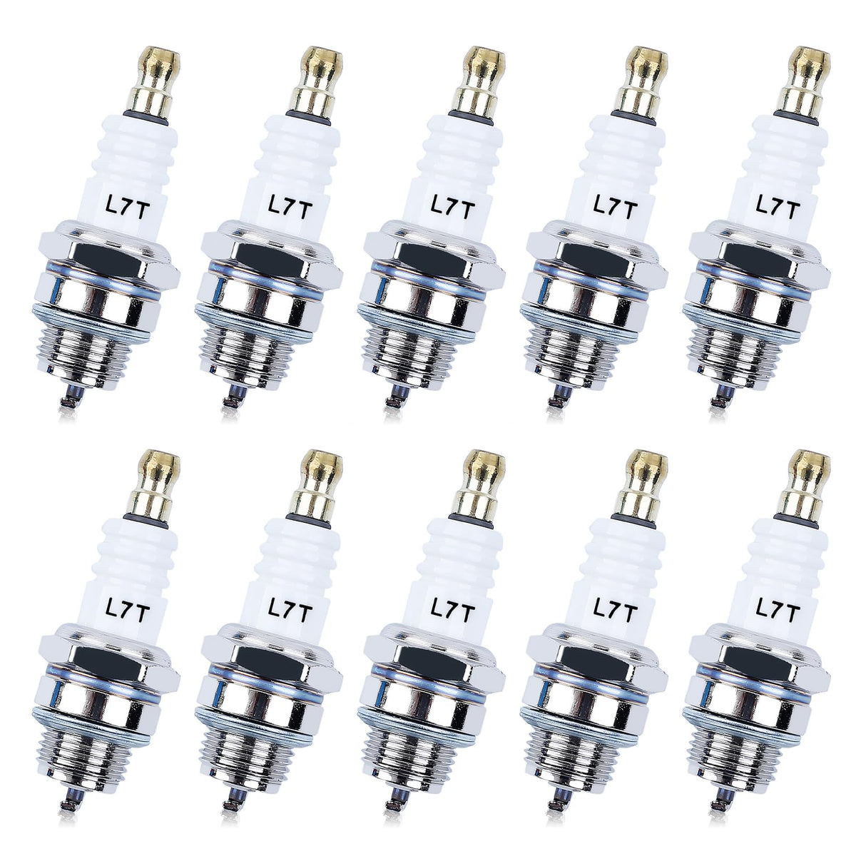 Adefol L7T spark plug packaging highlights broad compatibility for two-stroke engines.