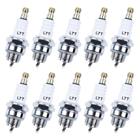 Adefol L7T spark plug packaging highlights broad compatibility for two-stroke engines.