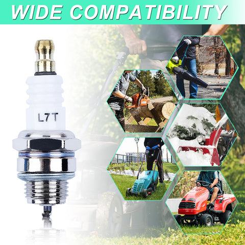 Adefol L7T spark plug universal coverage for 33cc-52cc engines.