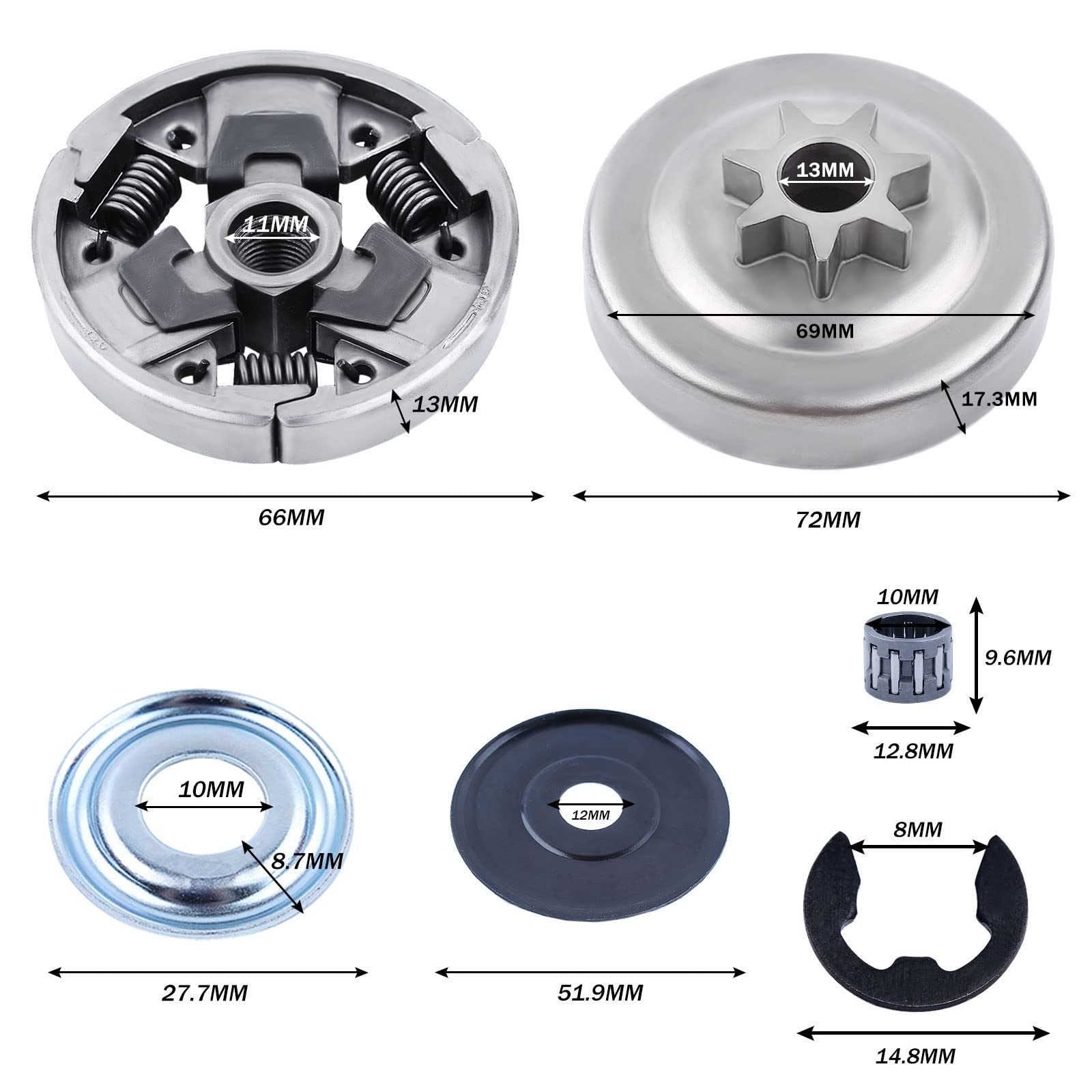 Adefol MS271 clutch drum front view demonstrates precise alignment with original geometry