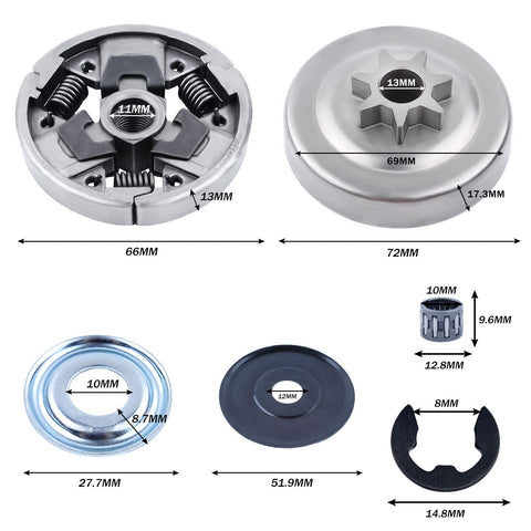 Adefol MS271 clutch drum front view demonstrates precise alignment with original geometry