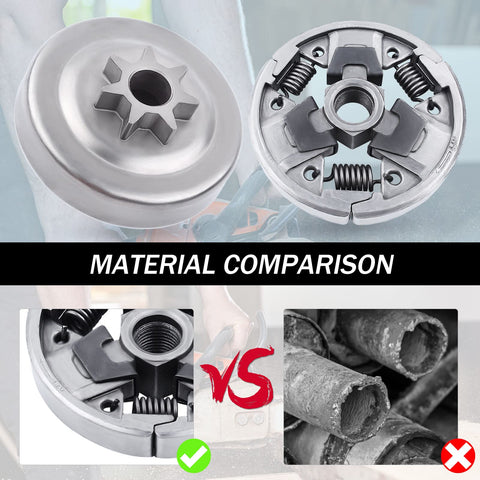 Adefol MS291 clutch assembly close-up reveals durable aluminum construction