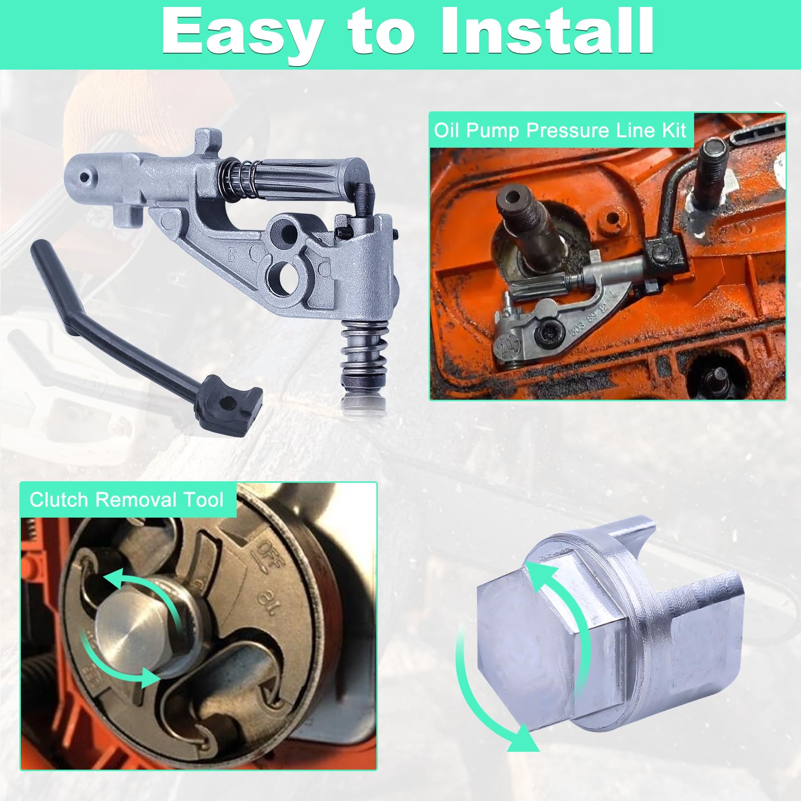 Adefol oil pressure line hose ensures reliable oil flow to the bar